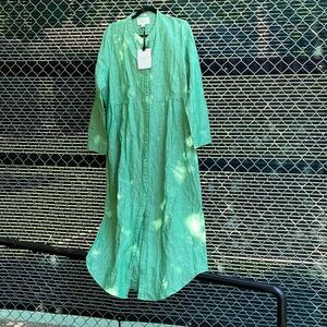 NWT pretty green linen  Pomander Place midi dress